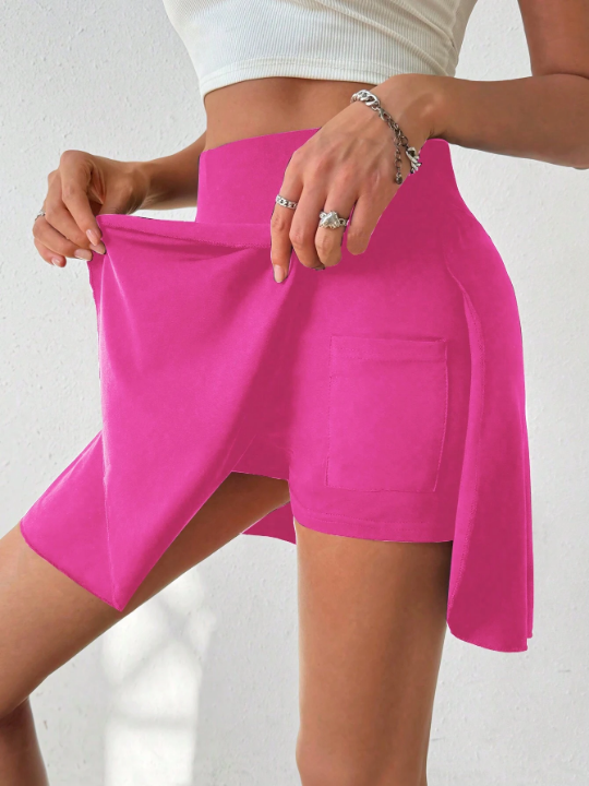 Ladies' Solid Color Skorts With Pockets