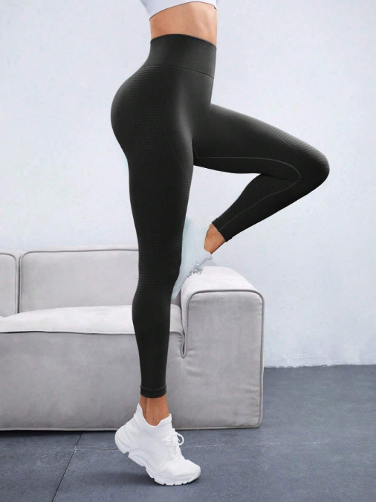 Yoga Basic Solid Tummy Control Sports Leggings