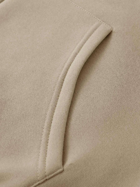 Manfinity EMRG Men's Loose Fit Letter Printed Zipper Hoodie With Kangaroo Pocket