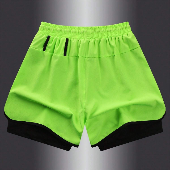 Summer Sport Running Shorts With Quick Dry Liner, Gym Training Compression Pants For Men