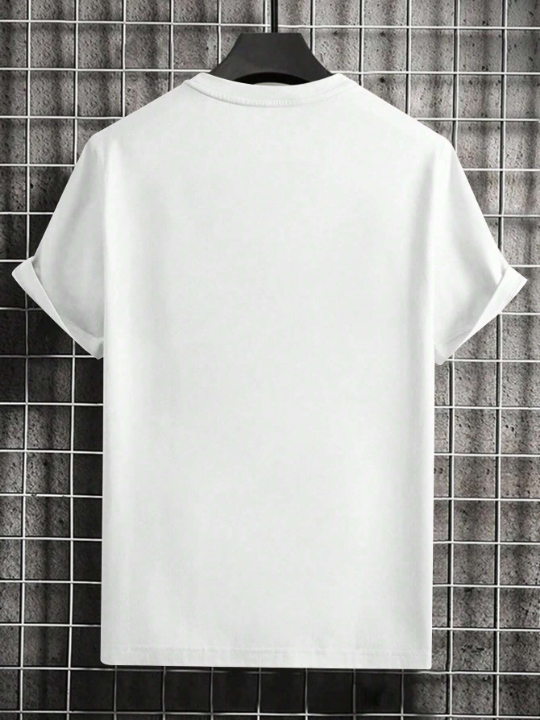 Men's Leisure & Commute Round Neck T-Shirt With Letter Print