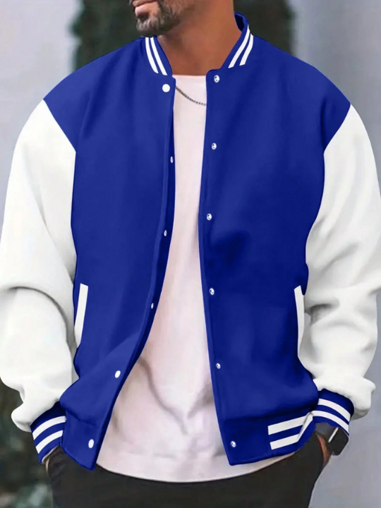 Men's Color Block Varsity Jacket