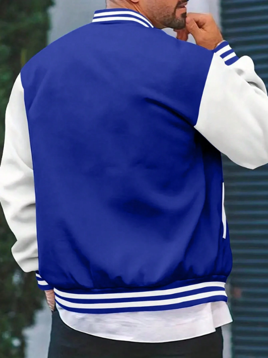 Men's Color Block Varsity Jacket