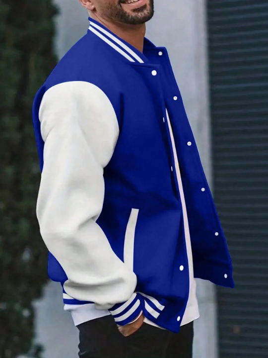 Men's Color Block Varsity Jacket