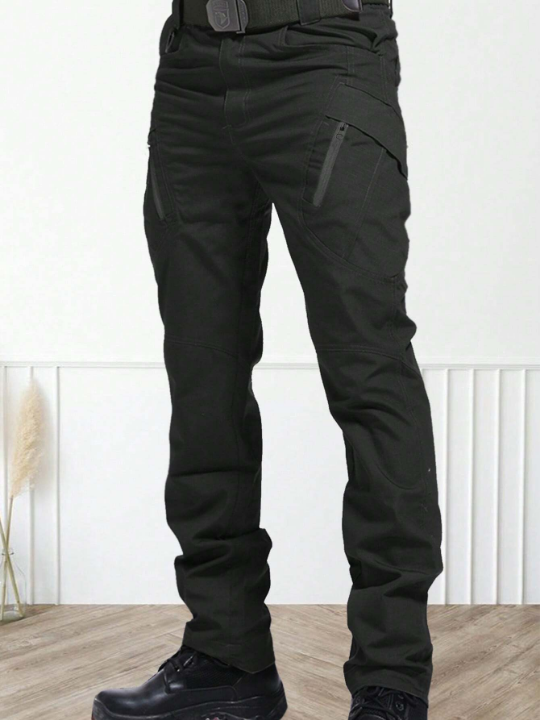 1pc Men's Outdoor Windproof Waterproof Elastic Waist Trousers