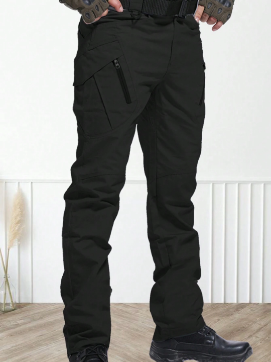 1pc Men's Outdoor Windproof Waterproof Elastic Waist Trousers