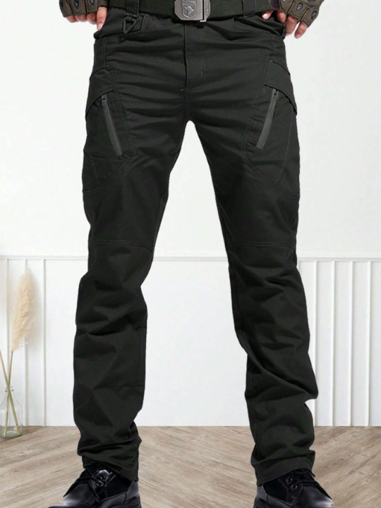 1pc Men's Outdoor Windproof Waterproof Elastic Waist Trousers