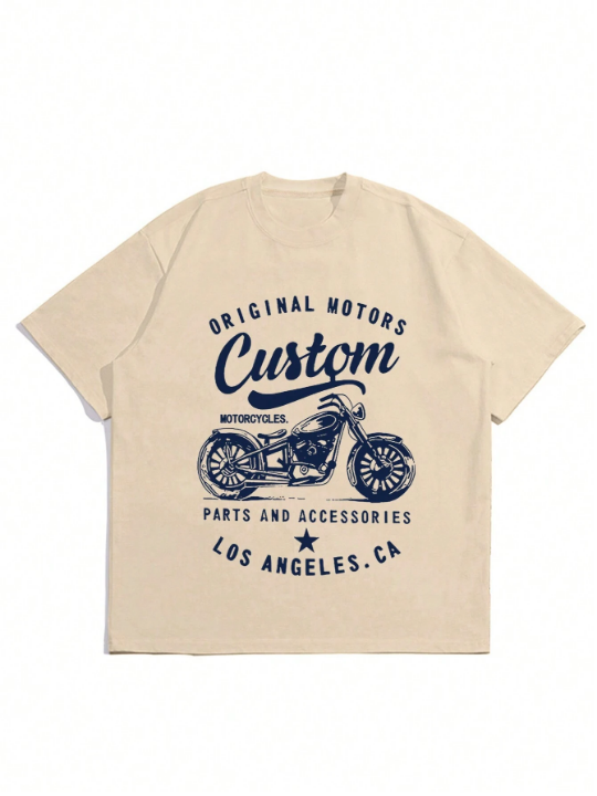 Men's Motorcycle Printed Short Sleeve T-Shirt