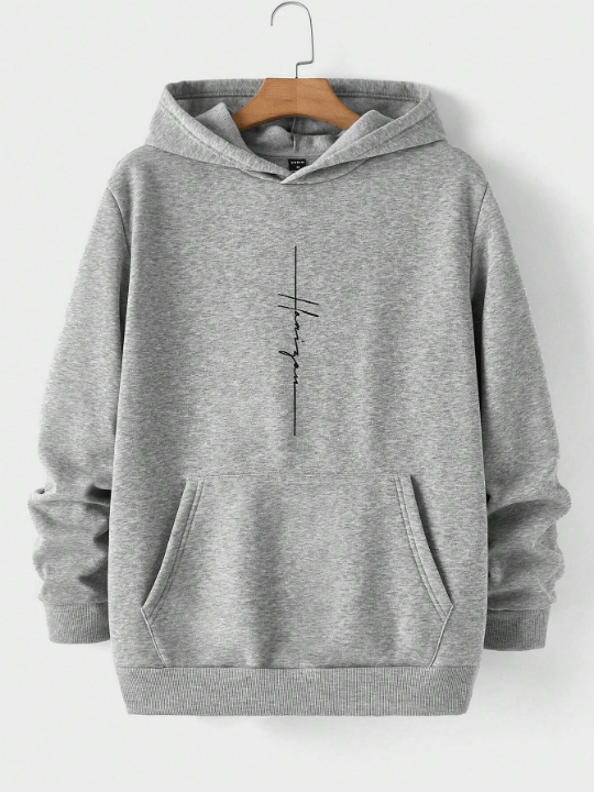 Manfinity Homme Men's Letter Printed Hoodie Sweatshirt