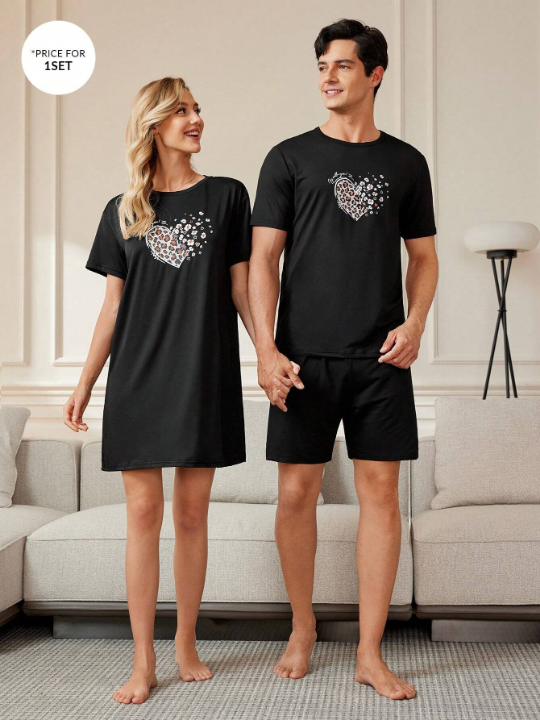 Heart & Slogan Graphic Nightdress