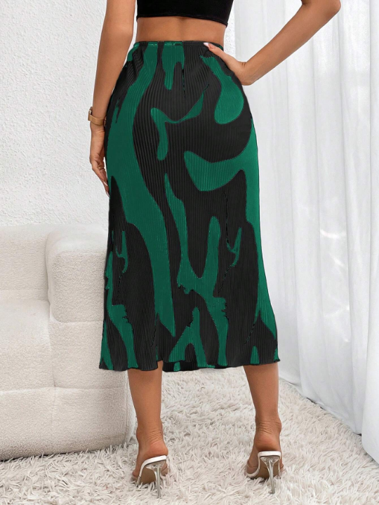 Privé Women's High Waist Printed Midi Skirt