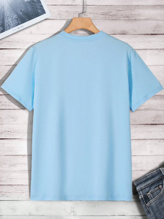 Men's Solid Color Round Neck Short Sleeve T-Shirt