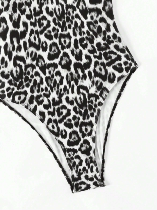 Ladies' One-Piece Leopard Print Swimsuit