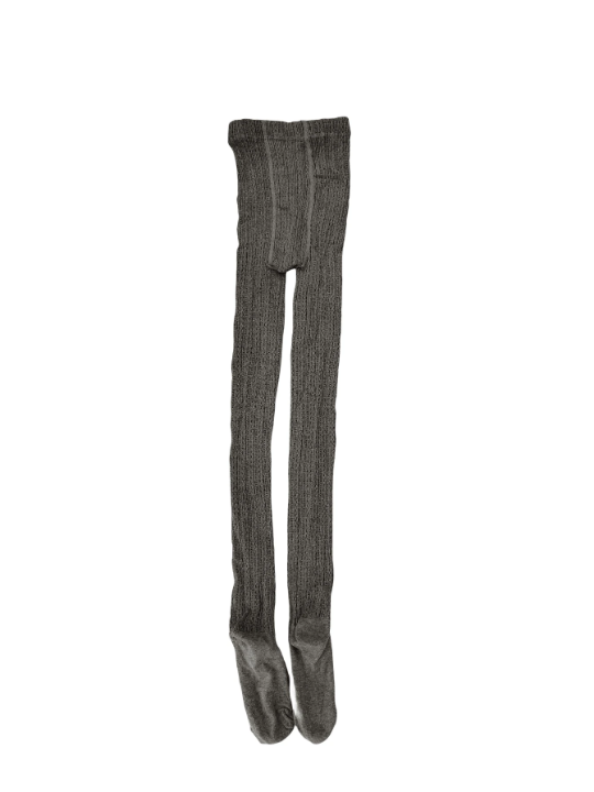 Women's Middle Gray Marled Cable Knit Tights For Autumn/Winter/Early Spring