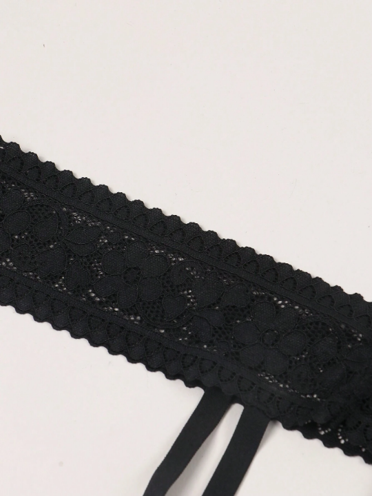 Sexy Women's Lace Belted Open Crotch T-Back Panties