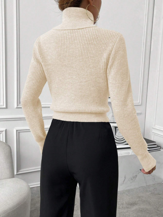 Priv High Neck Long Sleeve Sweater