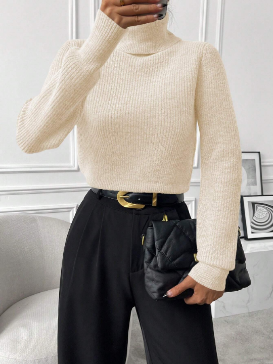 Priv High Neck Long Sleeve Sweater