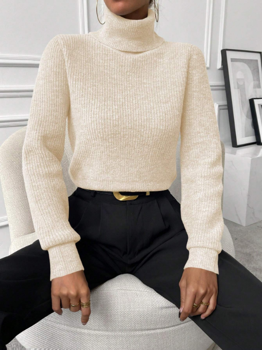 Priv High Neck Long Sleeve Sweater