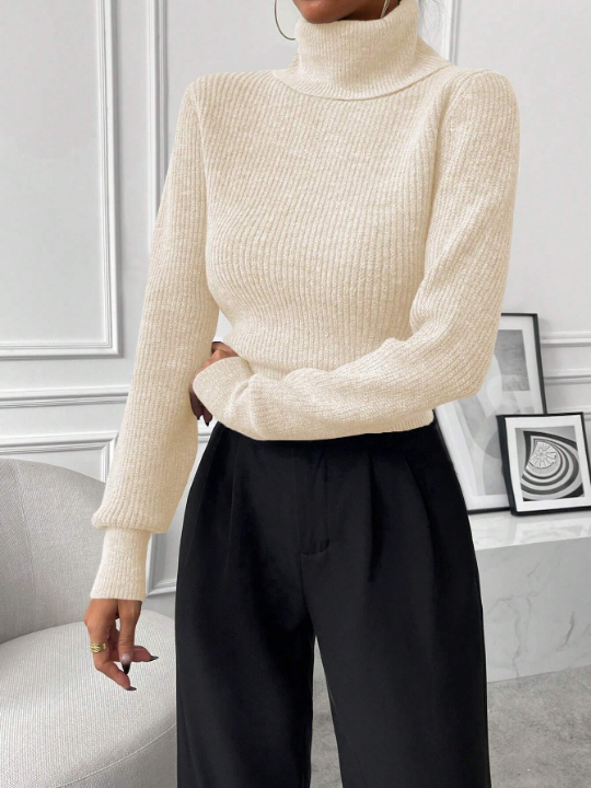 Priv High Neck Long Sleeve Sweater