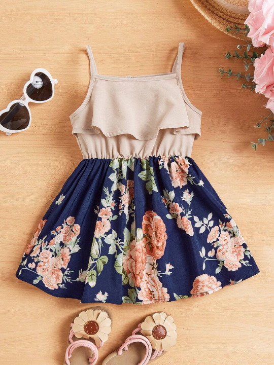 Baby Girl Floral Printed Cami Dress