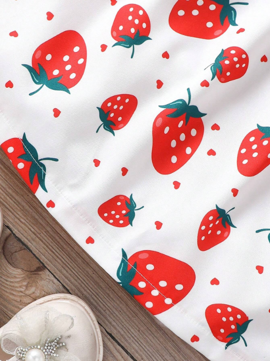 Baby Girl Strawberry Printed Sleeveless Dress