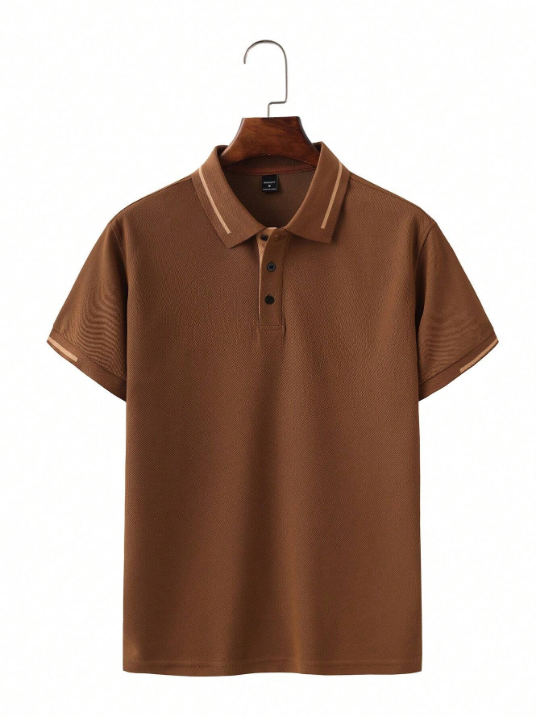 Men's Color Block Short Sleeve Polo Shirt