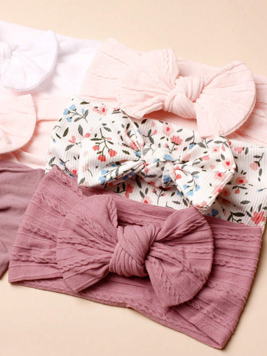 6pcs/Set Fashionable Baby Nylon Decorative Headbands For Daily Use In Early Spring