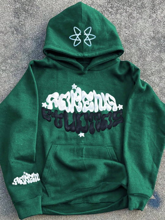 Manfinity EMRG Loose Fit Men's Hooded Casual Sweatshirt With Letter Print