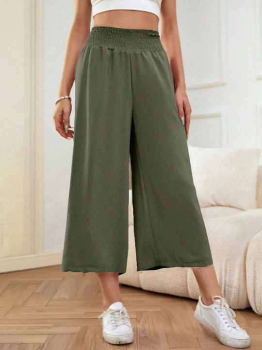 LUNE Loose Fit Casual Elastic Waist 7/8 Length Pants