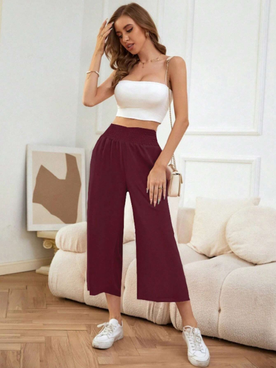 LUNE Loose Fit Casual Elastic Waist 7/8 Length Pants