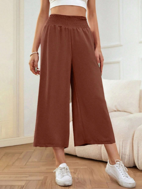 LUNE Loose Fit Casual Elastic Waist Capri Pants