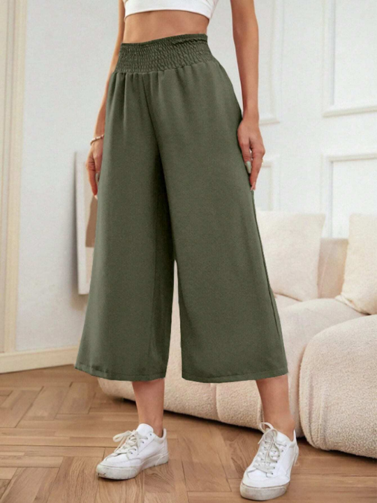 LUNE Loose Fit Casual Elastic Waist 7/8 Length Pants