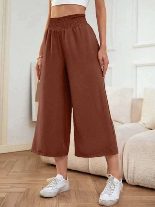 LUNE Loose Fit Casual Elastic Waist Capri Pants