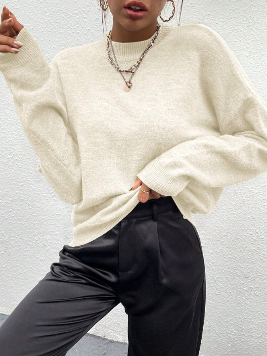 Women's Solid Color Pullover Sweater