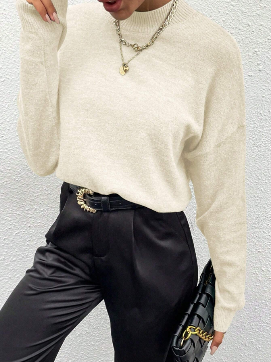 Women's Solid Color Pullover Sweater