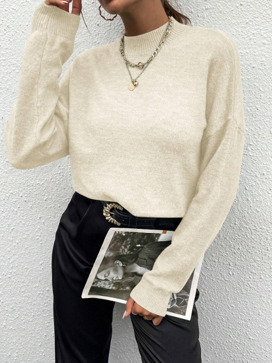 Women's Solid Color Pullover Sweater