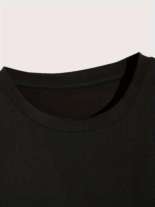 Men's Casual Round Neck Solid Color T-Shirt For Daily Commute