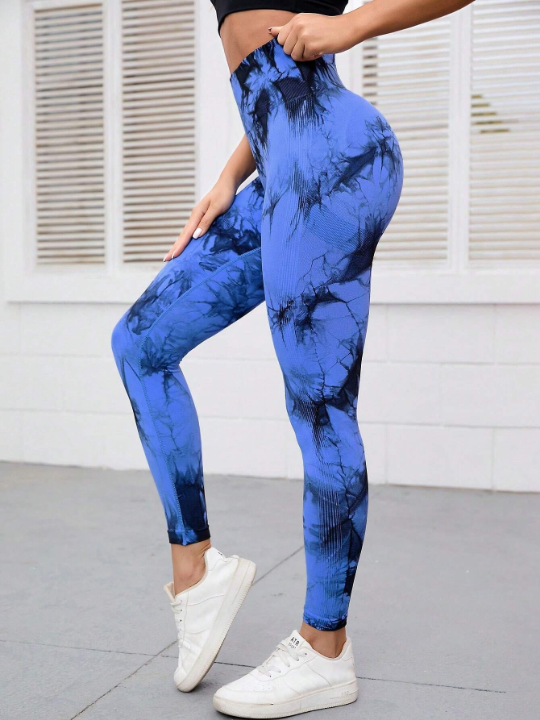 Yoga Trendy Seamless Softness Tie Dye Sports Leggings