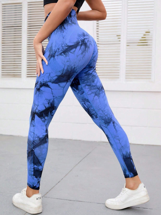 Yoga Trendy Seamless Softness Tie Dye Sports Leggings