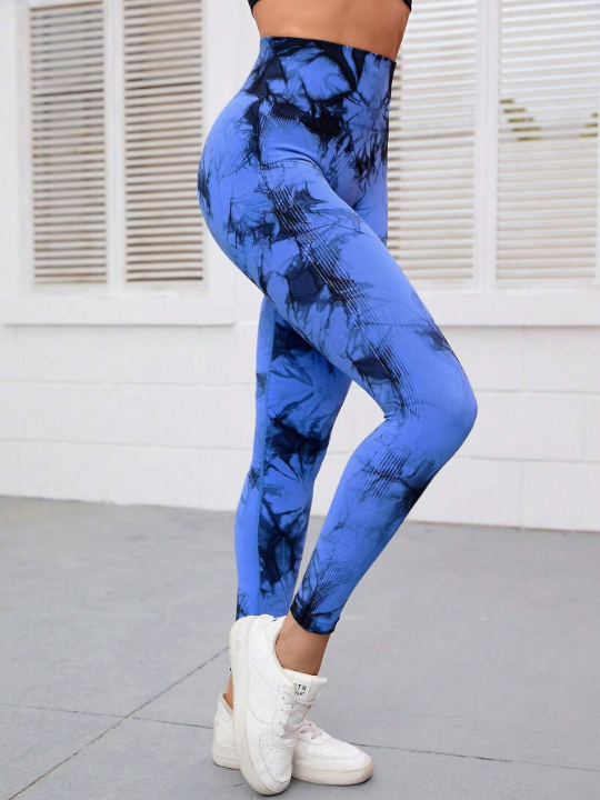 Yoga Trendy Seamless Softness Tie Dye Sports Leggings