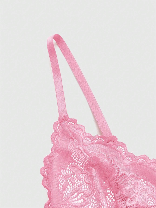 ROMWE Kawaii Women's Sexy Lace Mesh Lingerie Set