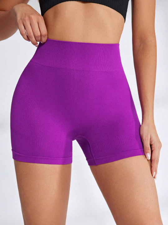 Yoga Basic Seamless Wide Waistband Athletic Shorts