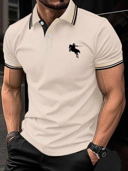 Manfinity Men's Short Sleeve Polo Shirt With Contrast Edge