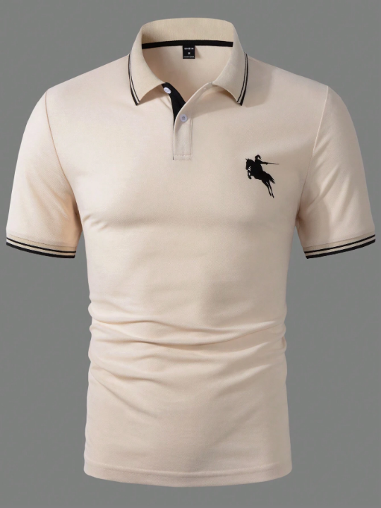 Manfinity Men's Short Sleeve Polo Shirt With Contrast Edge