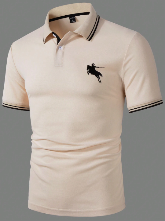 Manfinity Men's Short Sleeve Polo Shirt With Contrast Edge