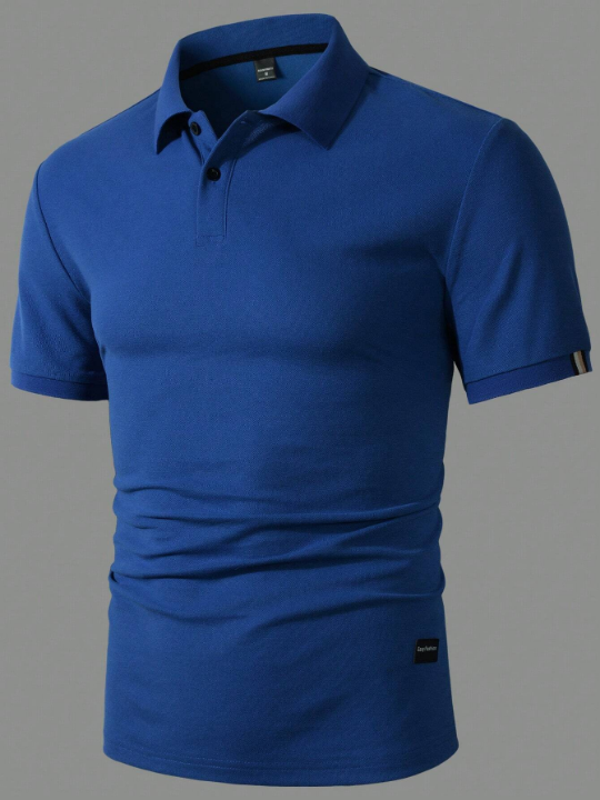 Manfinity Homme Men's Solid Color Short Sleeve Polo Shirt