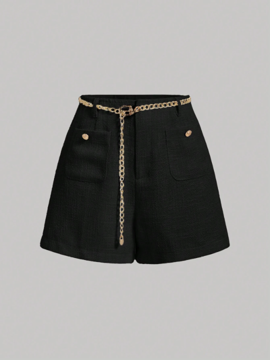 MOD Women's Double Pocket Metallic Button Shorts