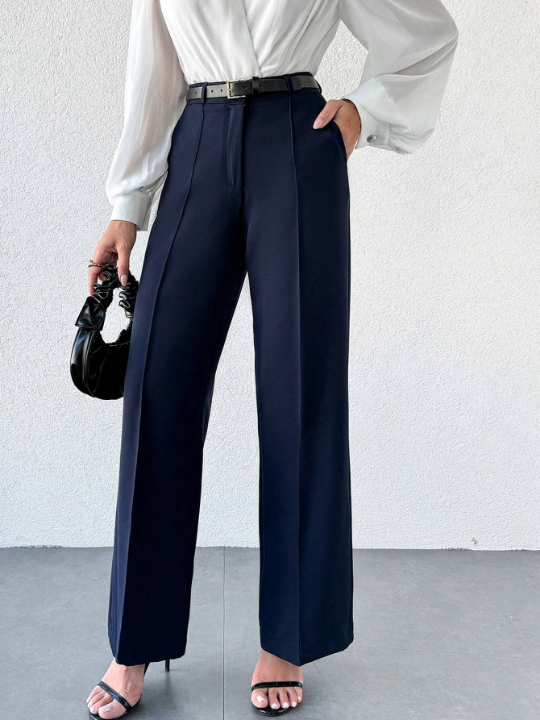 Women'S Solid Color Pants With Pockets