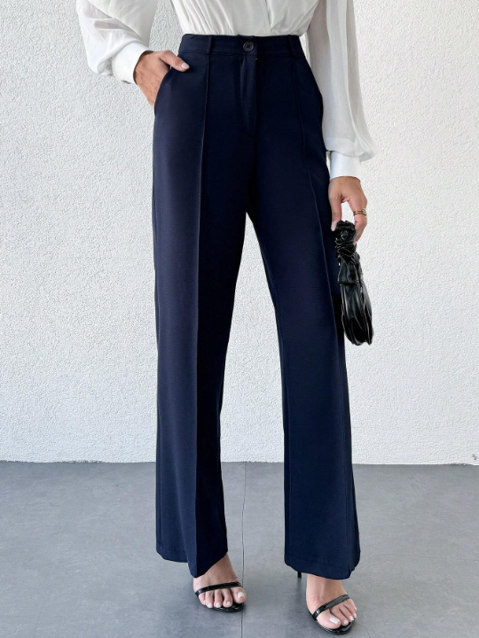 Women'S Solid Color Pants With Pockets