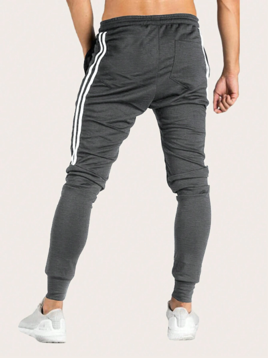 Manfinity Sporsity Men's Casual Sweatpants With Spliced Weaved Tapes